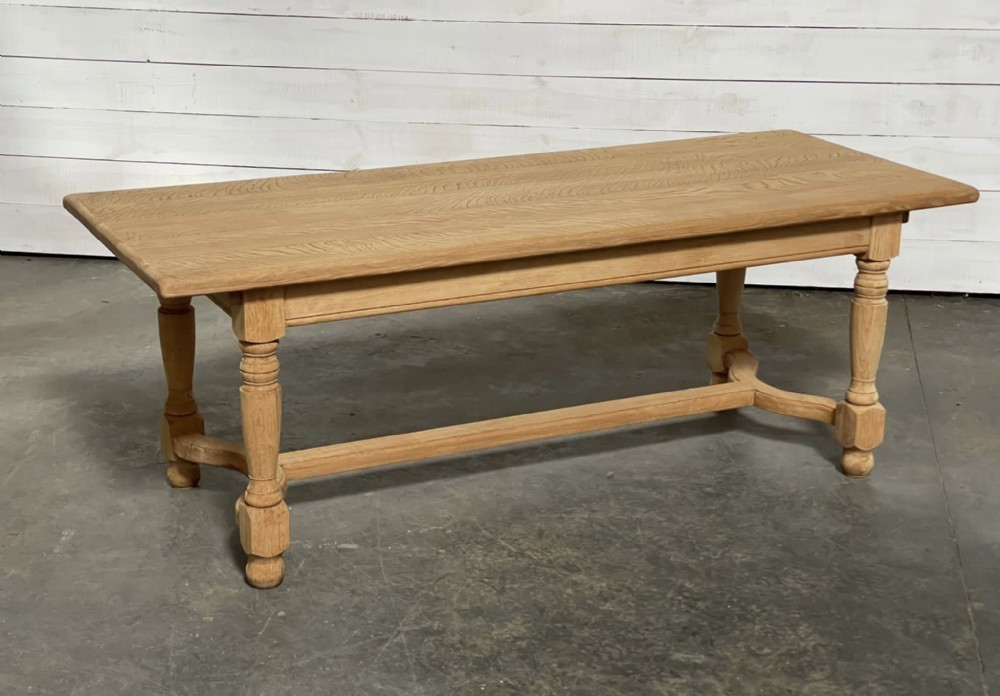 Bleached Oak Farmhouse Dining Table 
