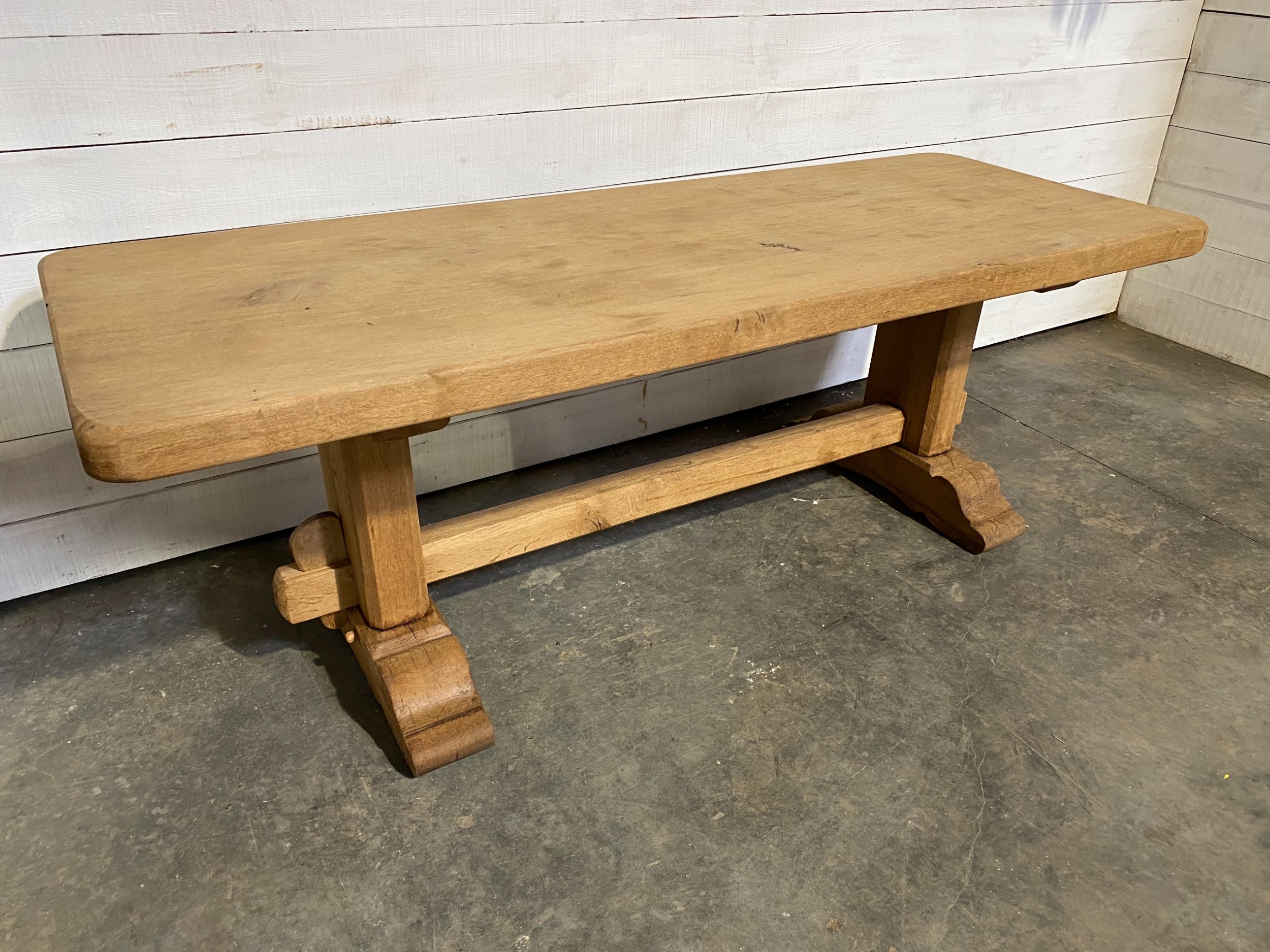 Rustic Bleached Oak Farmhouse Dining Table 