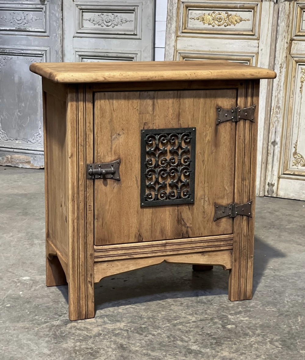 Small French Bleached Oak Cupboard 