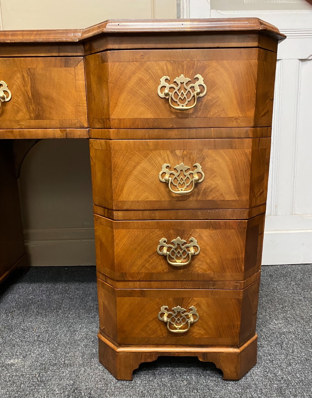 Quality Walnut Pedestal Desk View III