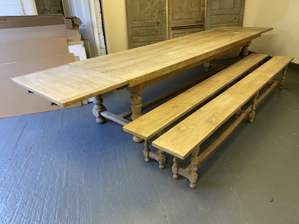 Enormous French Farmhouse Dining Table with Extensions  View XXXI