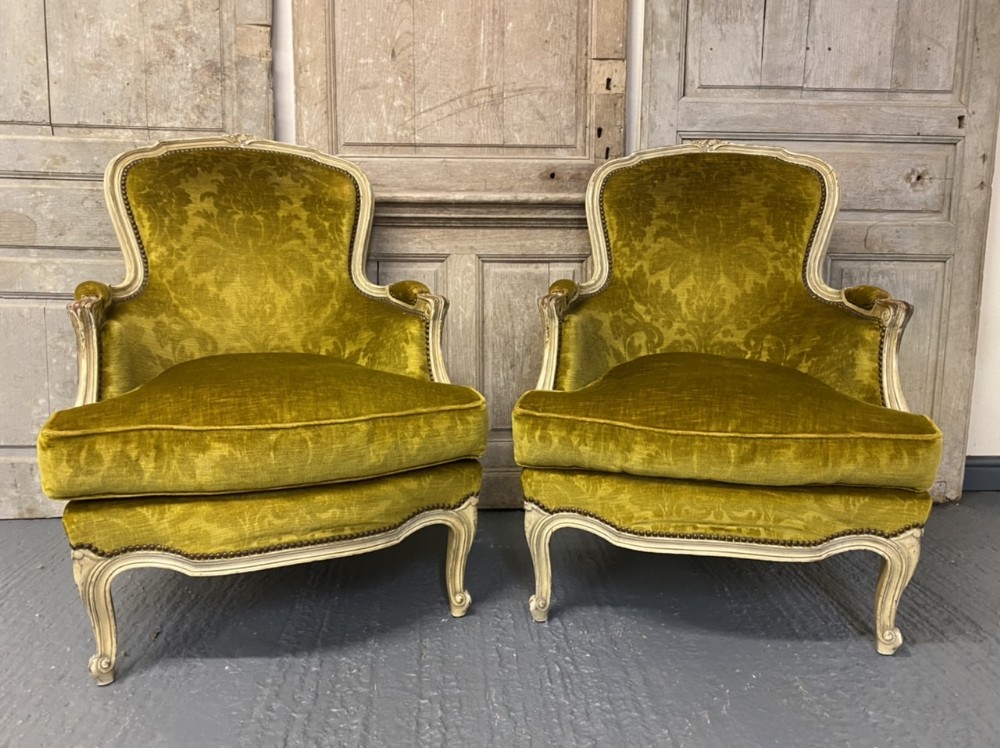 Pair French Bergere Chairs