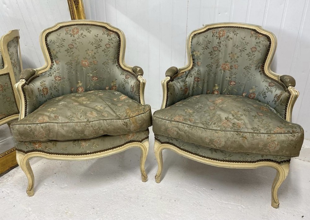 Pair French Bergere Chairs