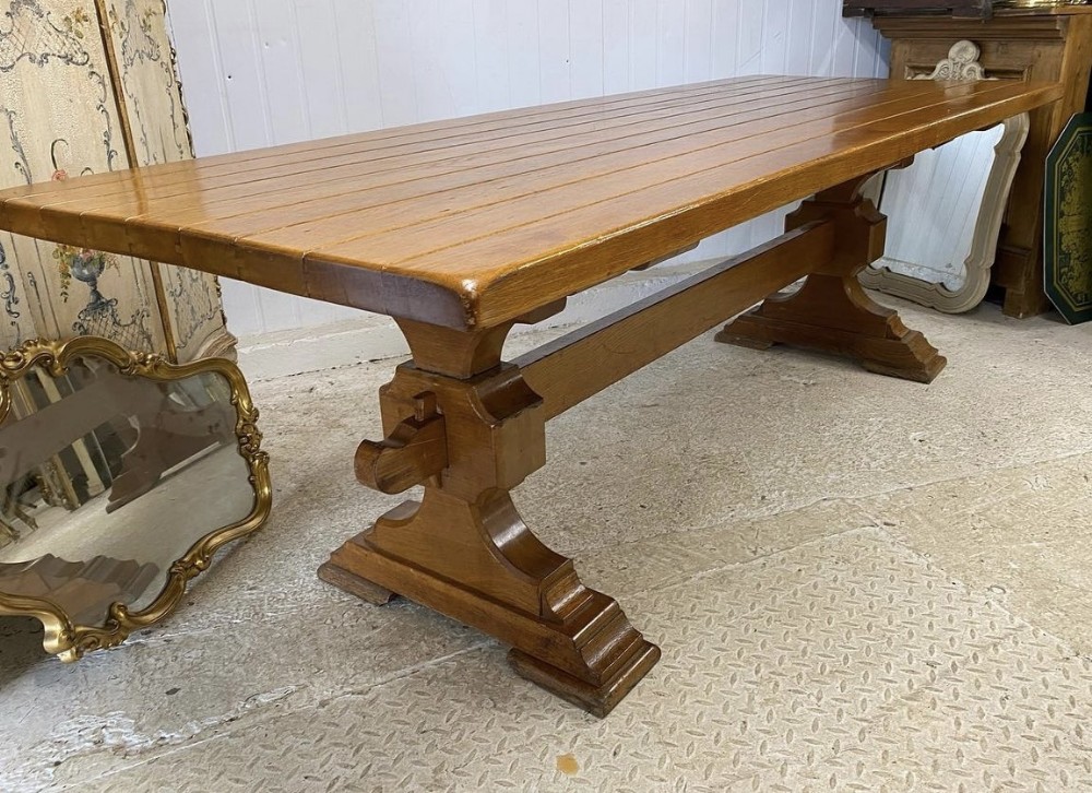 Larger French Oak Refectory Farmhouse Dining Table 