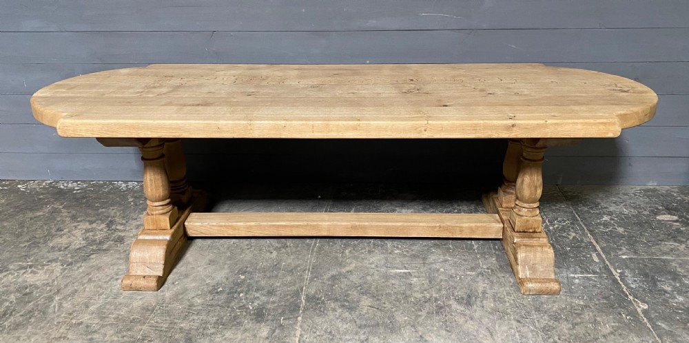 Large French Bleached Oak Farmhouse Dining Table  View II