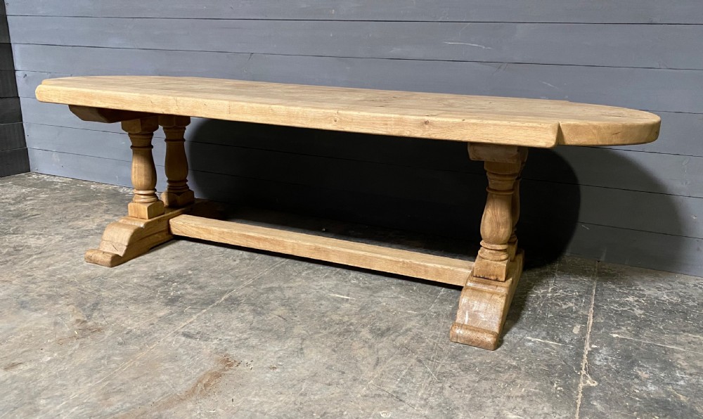 Large French Bleached Oak Farmhouse Dining Table  View III