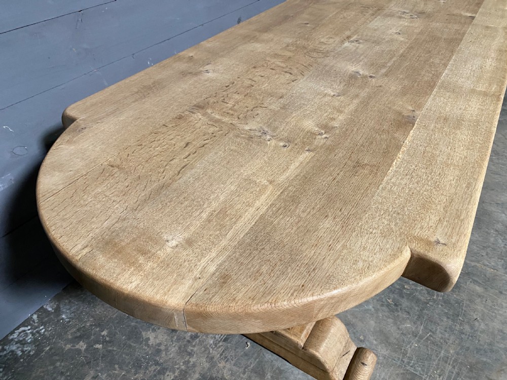 Large French Bleached Oak Farmhouse Dining Table  View IV