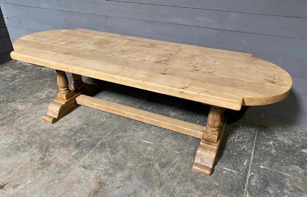 Large French Bleached Oak Farmhouse Dining Table  View VI
