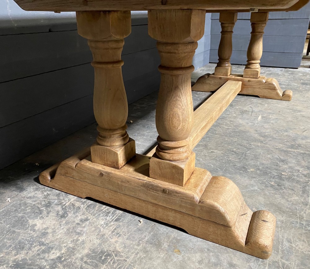 Large French Bleached Oak Farmhouse Dining Table  View VIII