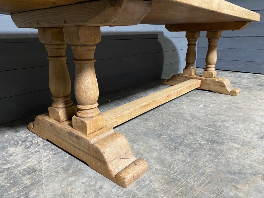 Large French Bleached Oak Farmhouse Dining Table  View IX