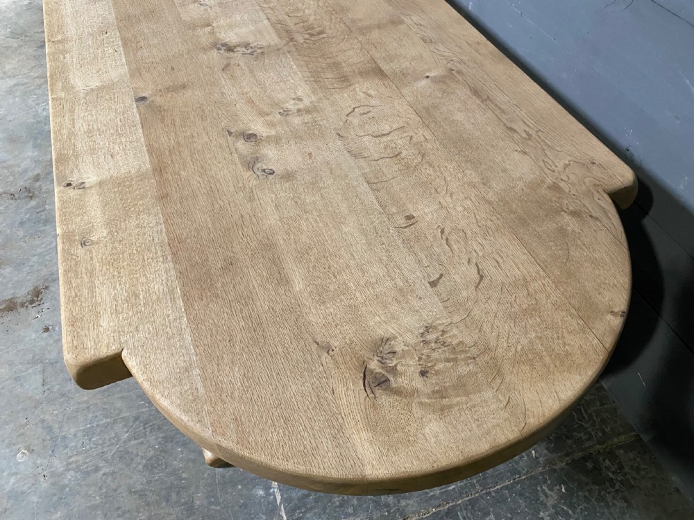 Large French Bleached Oak Farmhouse Dining Table  View X