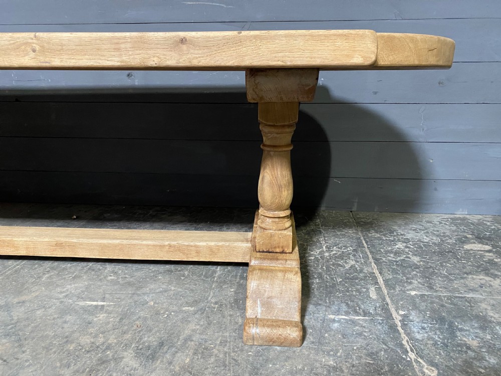 Large French Bleached Oak Farmhouse Dining Table  View XII