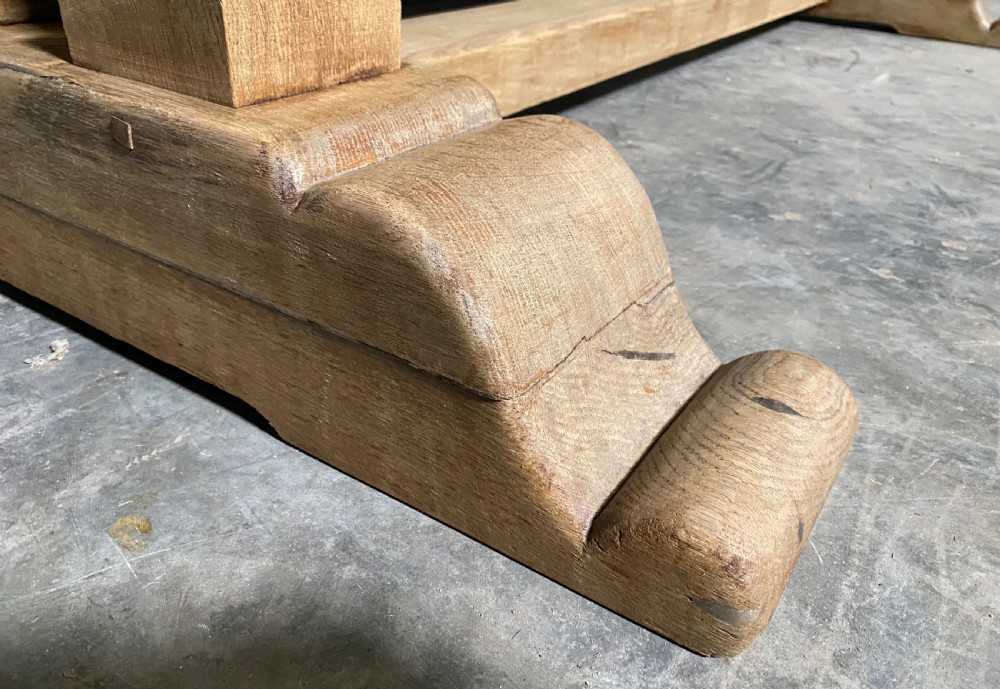 Large French Bleached Oak Farmhouse Dining Table  View XIII
