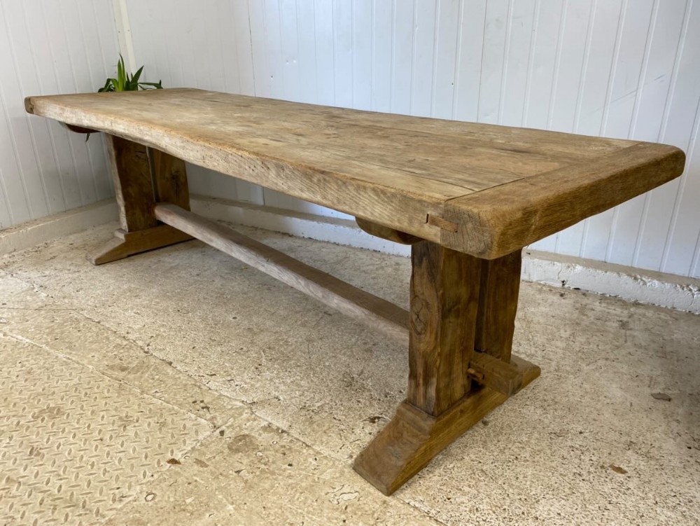 Large 2.5M Rustic 3 Plank French Oak Farmhouse Table