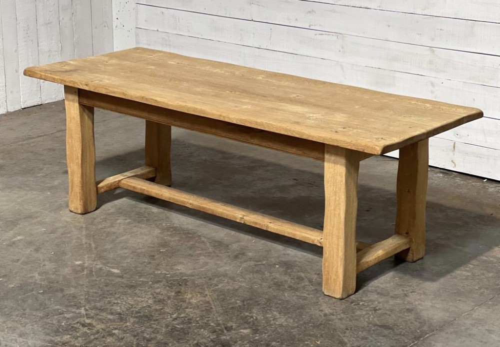 French Bleached Oak Farmhouse Dining Table 
