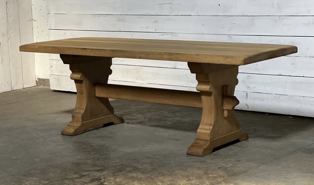 Bleached Oak French Farmhouse Dining Table 