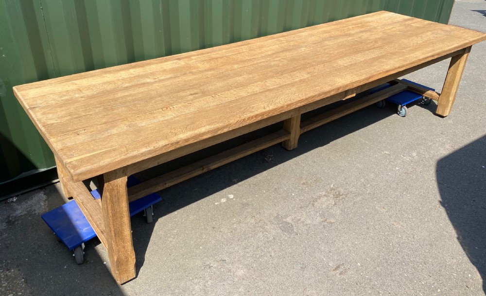 Huge French Oak Farmhouse Dining Table  View X