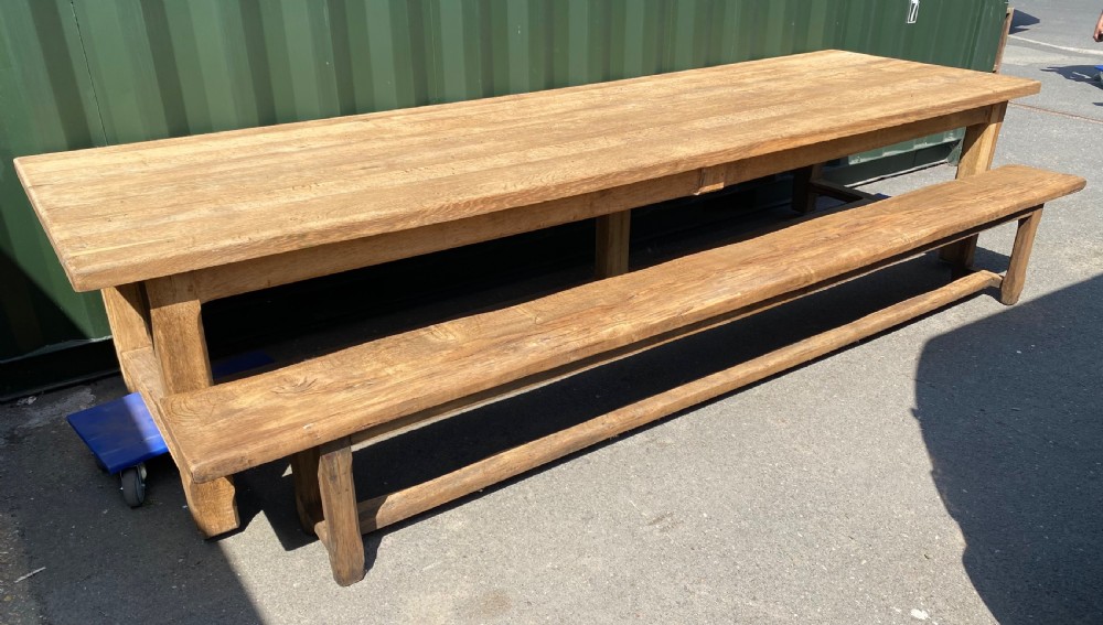 Huge French Oak Farmhouse Dining Table  View XI