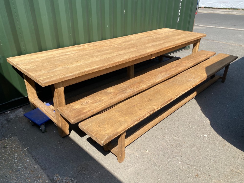 Huge French Oak Farmhouse Dining Table  View XII