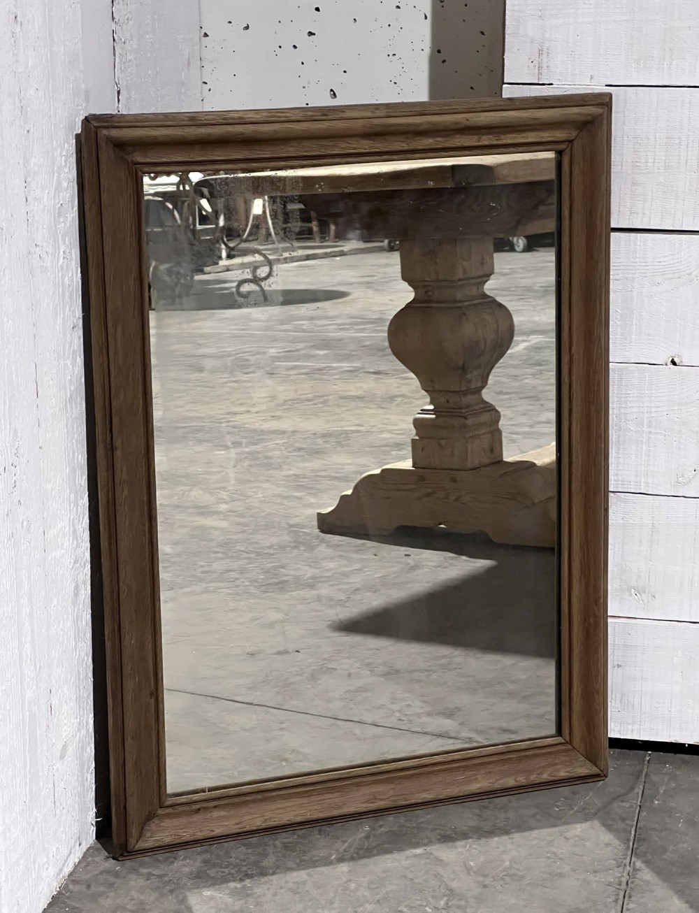 19th Century French Bleached Oak Mirror