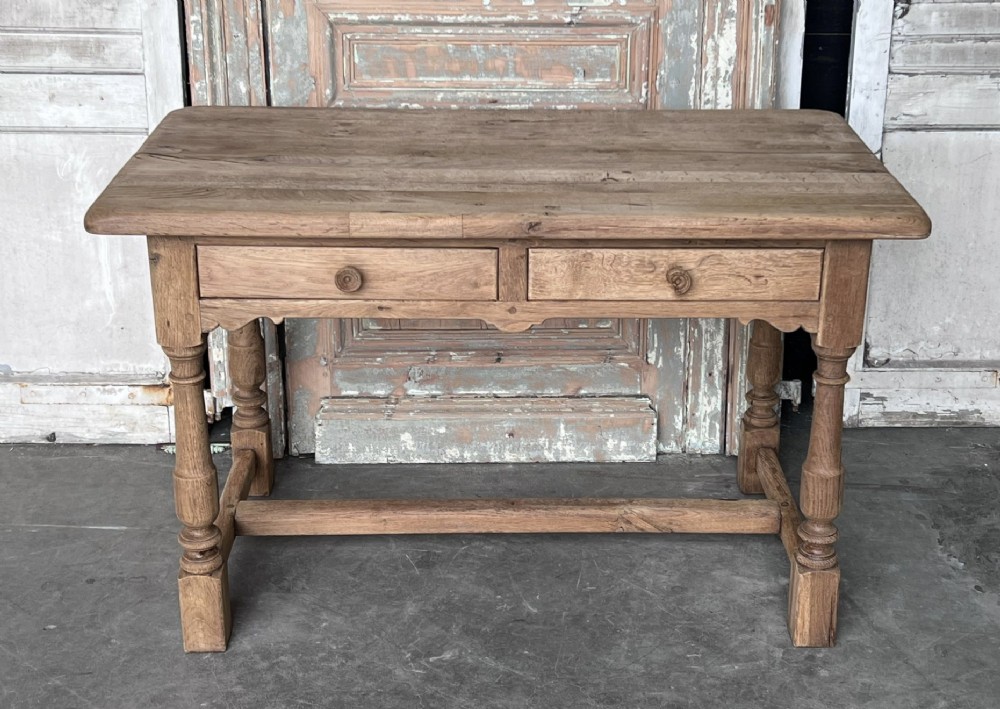 French Bleached 2 Drawer Side Table