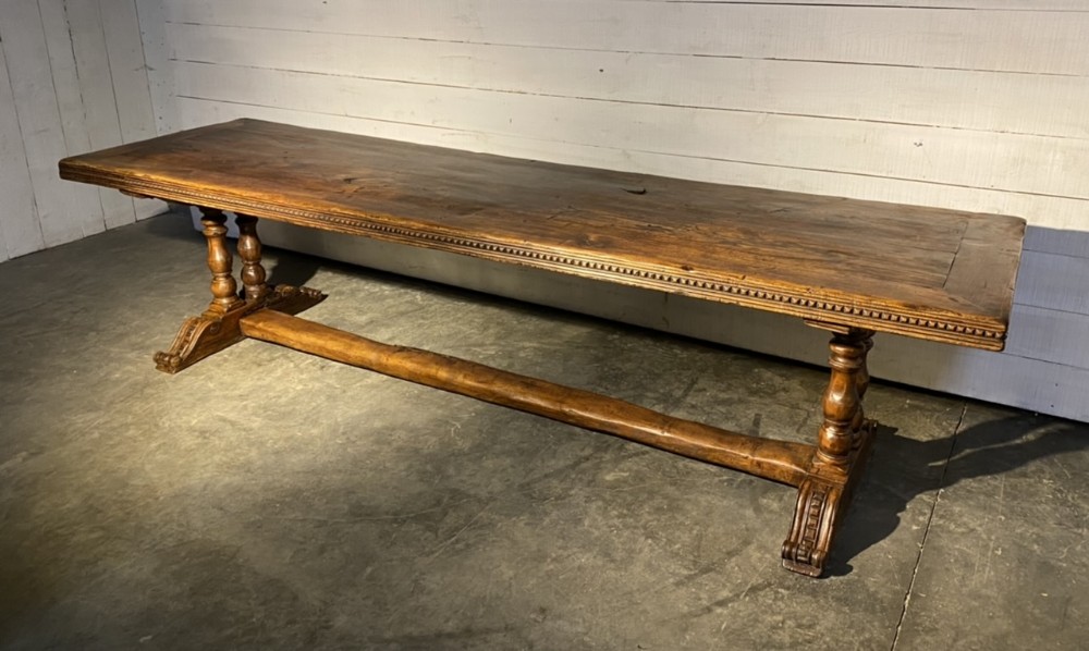 Wonderful Huge French Walnut Monastery Dining Table 