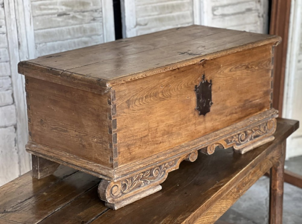 Early Pine French Decorative Trunk