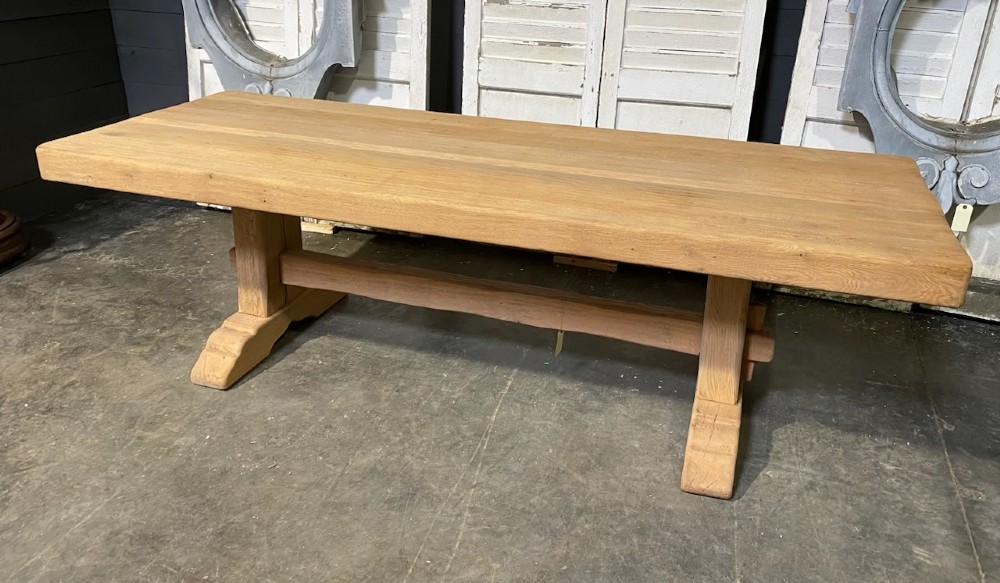 Long & Deep French Oak Farmhouse Dining Table 
