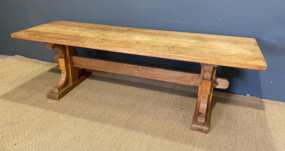 Large French Light Oak Farmhouse Dining Table 