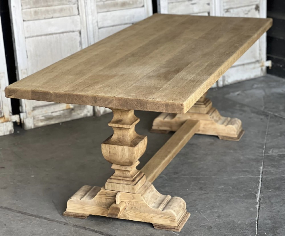 Deeper Bleached Oak Farmhouse Dining Table 