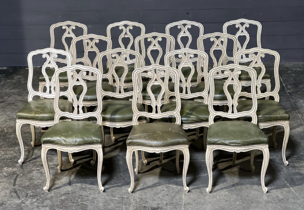 Extremely Rare Set 16 French Dining Chairs