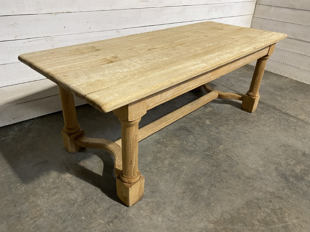 Deeper French Bleached Oak Farmhouse Dining Table 
