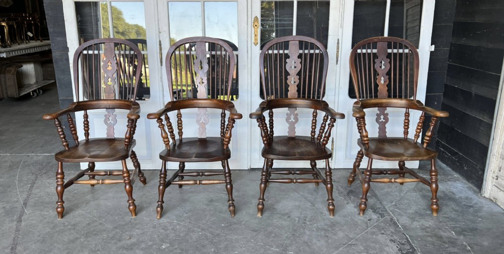 Harlequin Set 4 Country Broad Arm Chairs