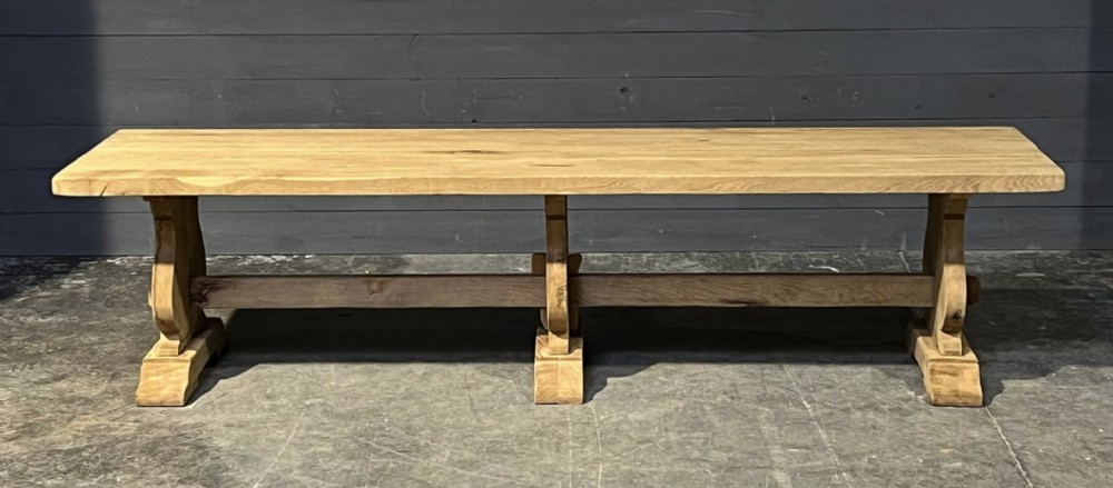 Huge 3M French Bleached Oak Farmhouse Dining Table 
