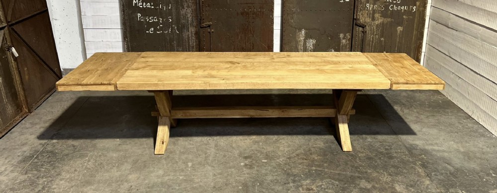 Incredible Huge 3.4 Meter Bleached Oak Farmhouse Dining Table 