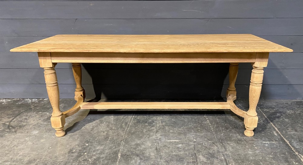 French Bleached Oak Farmhouse Dining Table 