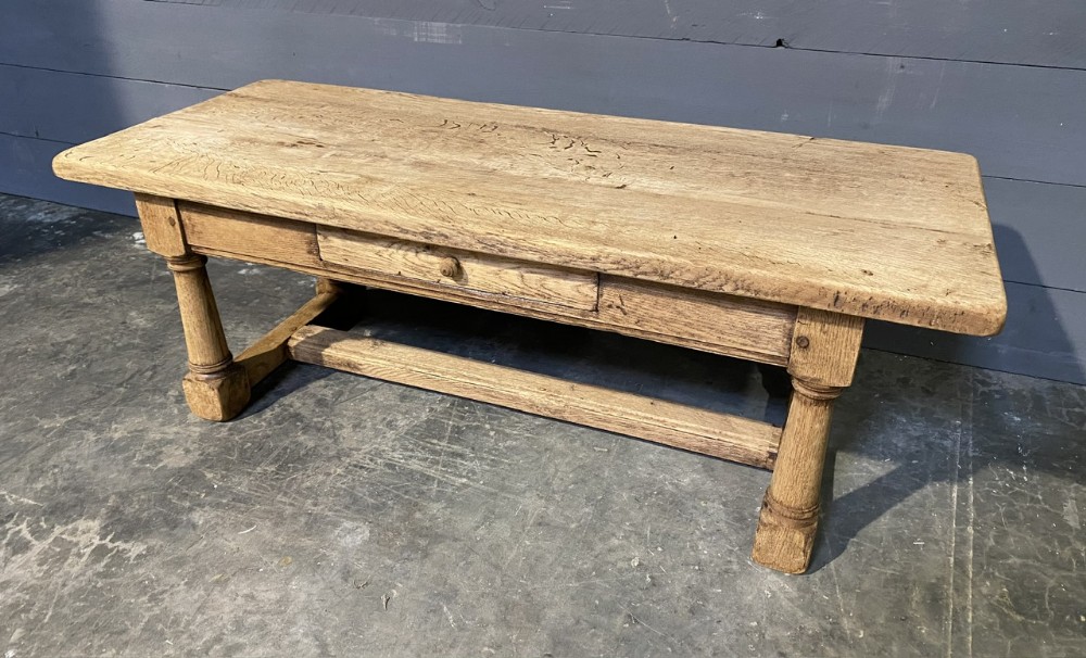 French Bleached Oak Farmhouse Coffee Table 
