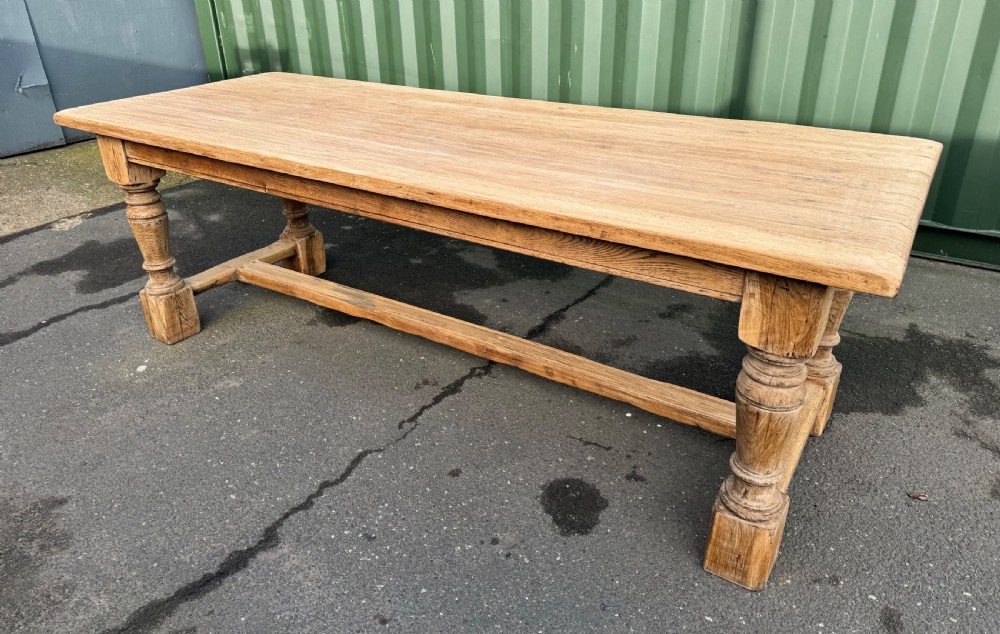 French Bleached Oak Farmhouse Dining Table  View II
