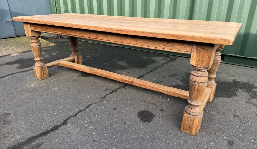 French Bleached Oak Farmhouse Dining Table  View III