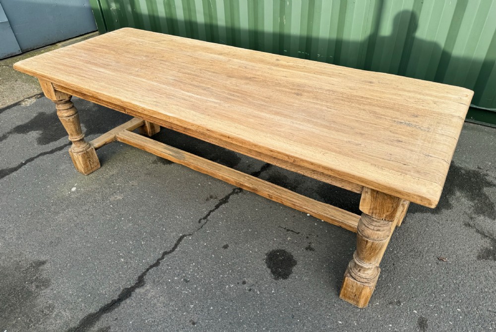 French Bleached Oak Farmhouse Dining Table  View IV