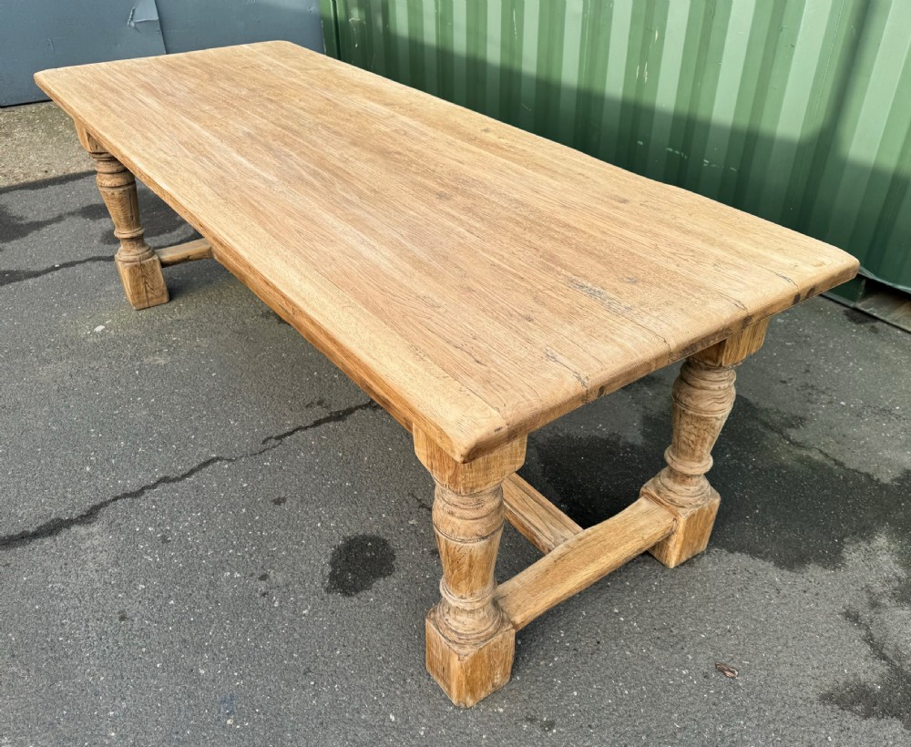 French Bleached Oak Farmhouse Dining Table  View VI