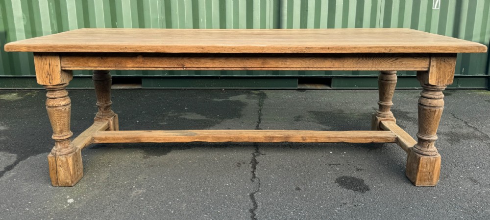 French Bleached Oak Farmhouse Dining Table  View VIII