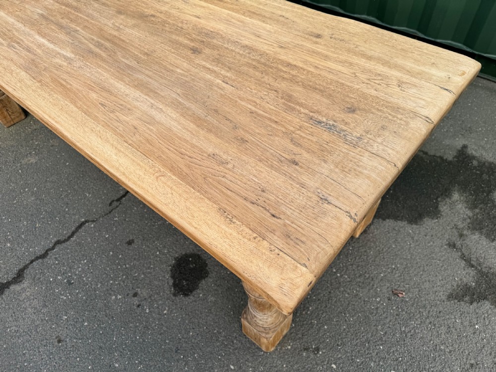 French Bleached Oak Farmhouse Dining Table  View XI