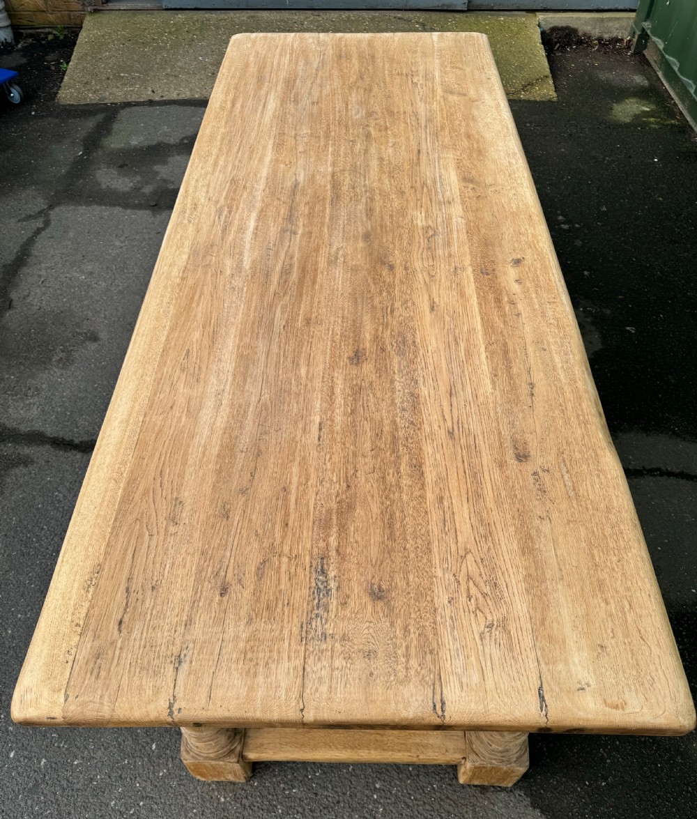 French Bleached Oak Farmhouse Dining Table  View XII