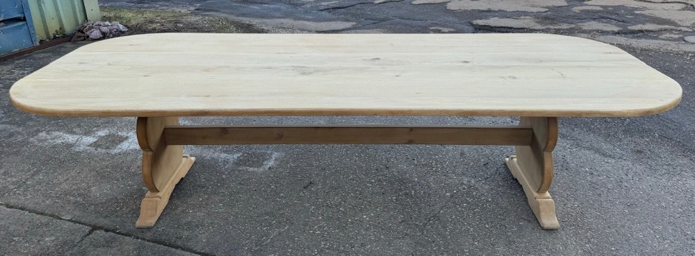 Long & Wide Bleached Oak Farmhouse Dining Table 