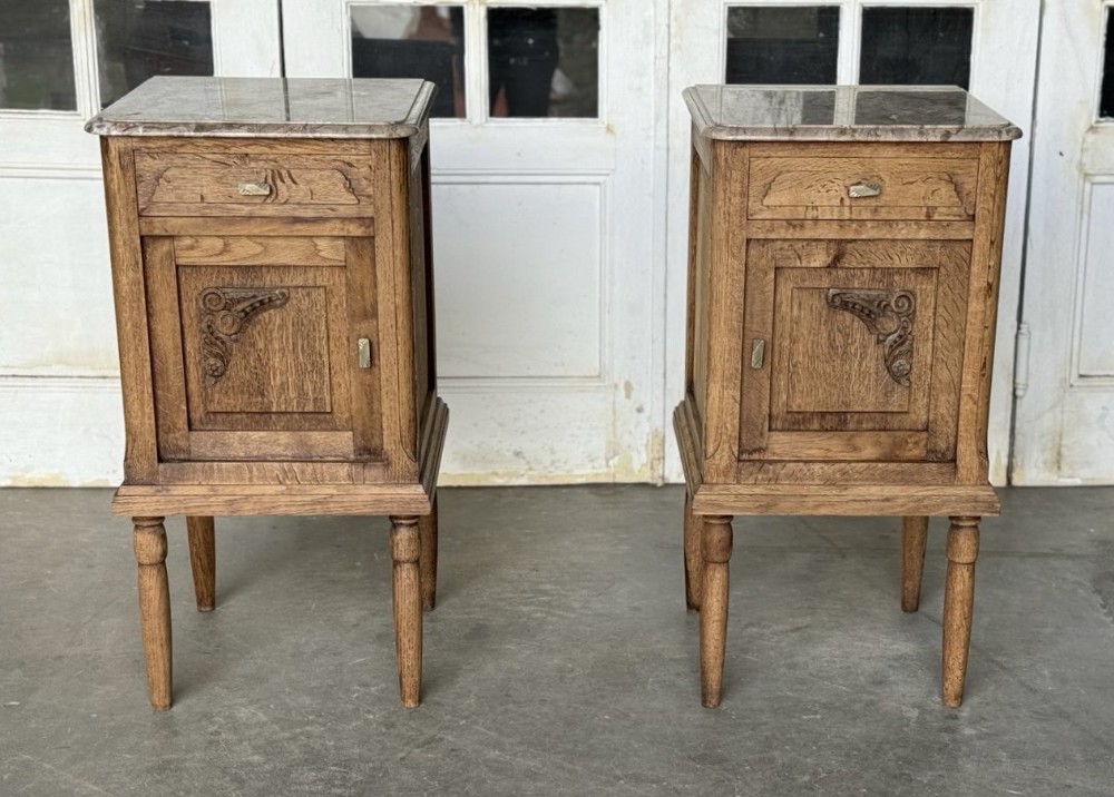 Pair French Bedside Cupboards 