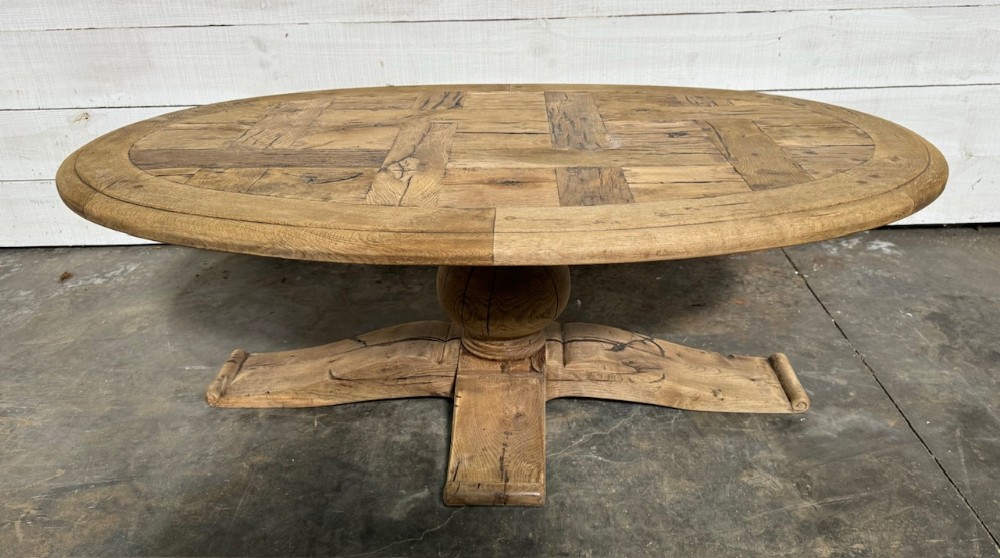 Superb Large French Bleached Oak Coffee Table