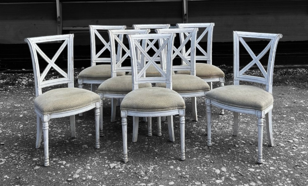 Lovely Set of 8 French Dining Chairs