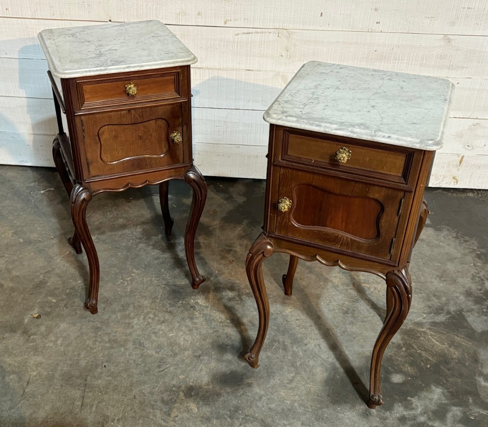 Pair French Bedside Cupboards 
