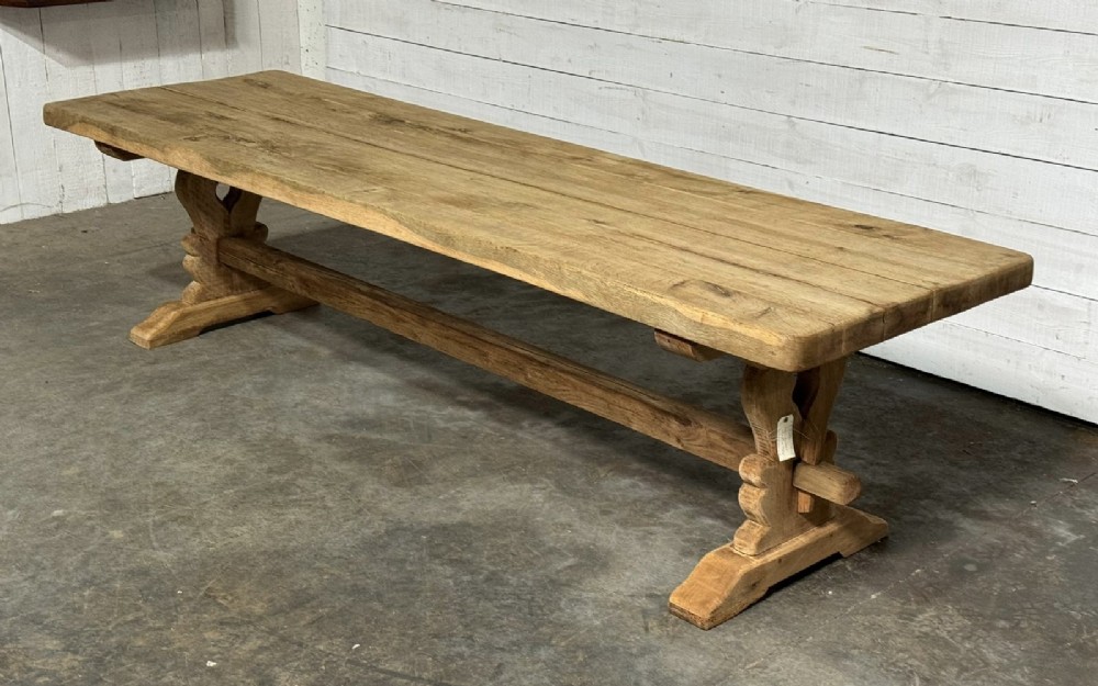 Huge 3 Meter French Bleached Oak Farmhouse Dining Table 